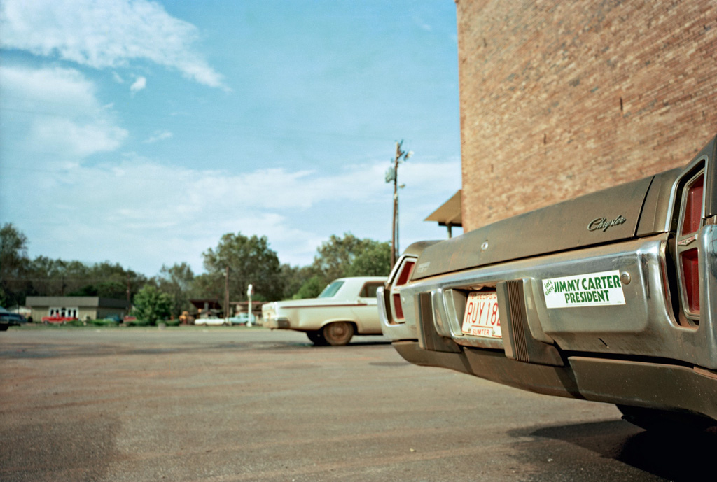 William Eggleston, Election Eve, 63. bank parking lot, Plains, 
   							19 Sumter, © 2017 Eggleston Artistic Trust, Book published by Steidl 2017